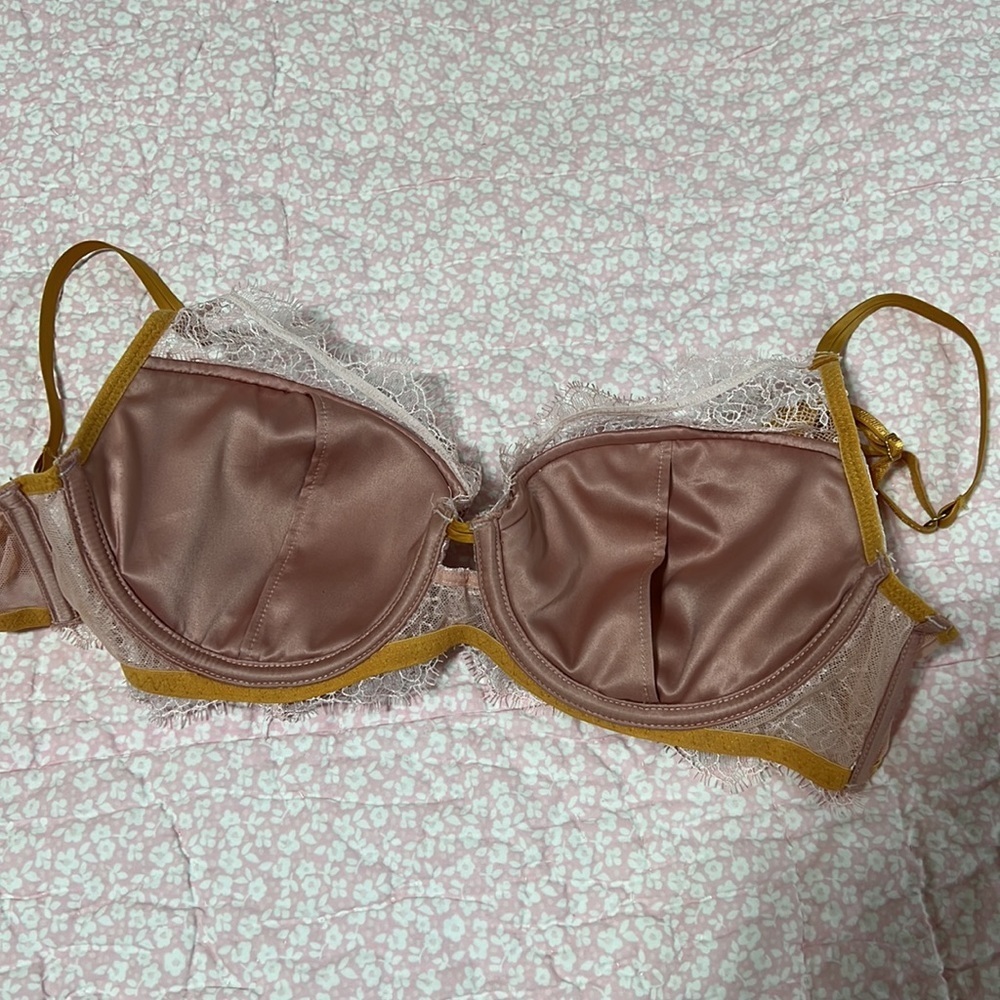 Victoria’s Secret Chantilly Pink/Gold Lined Plunge Bra - Picture 8 of 9